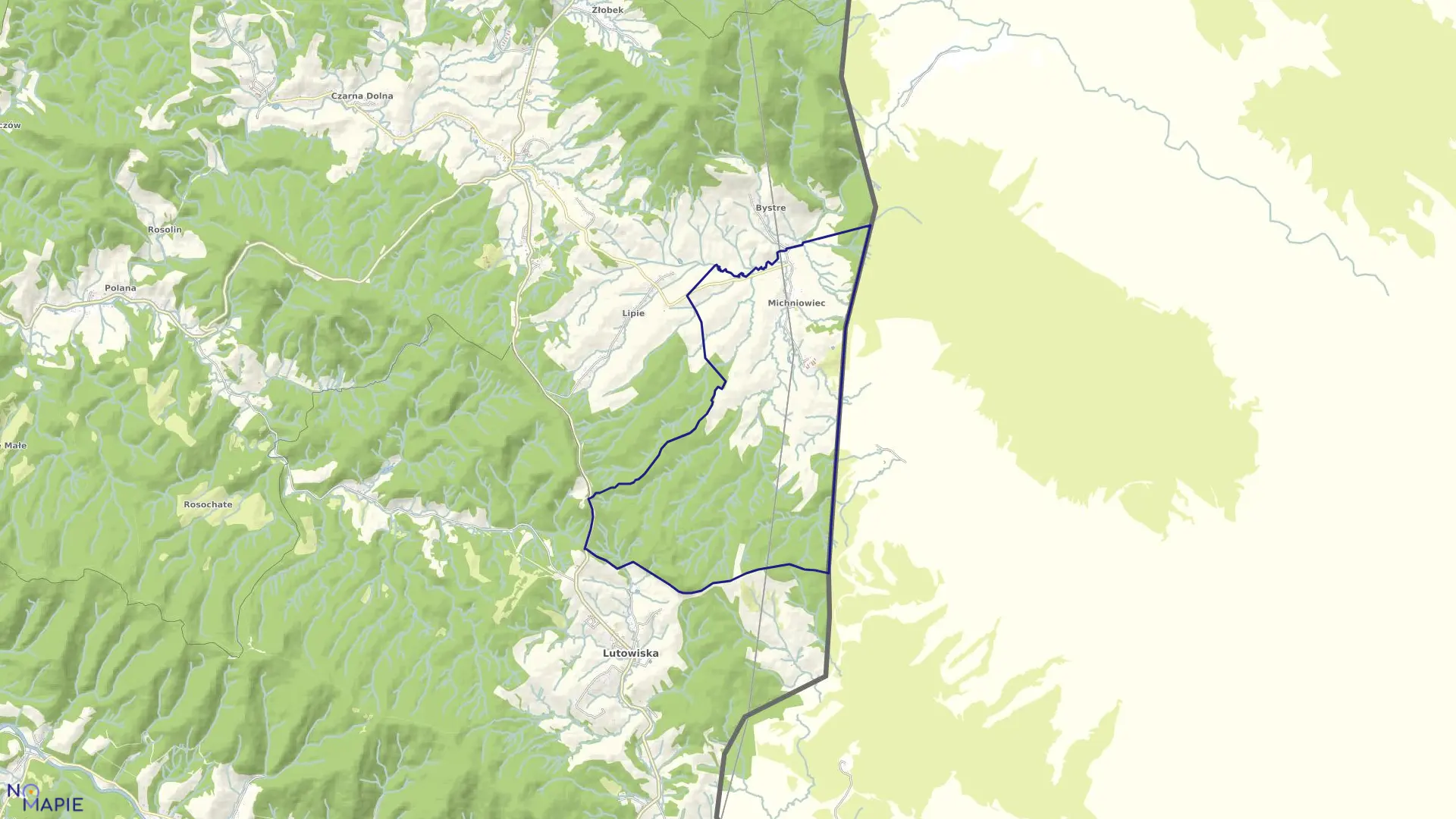 Mapa obrębu Michniowiec w gminie Czarna