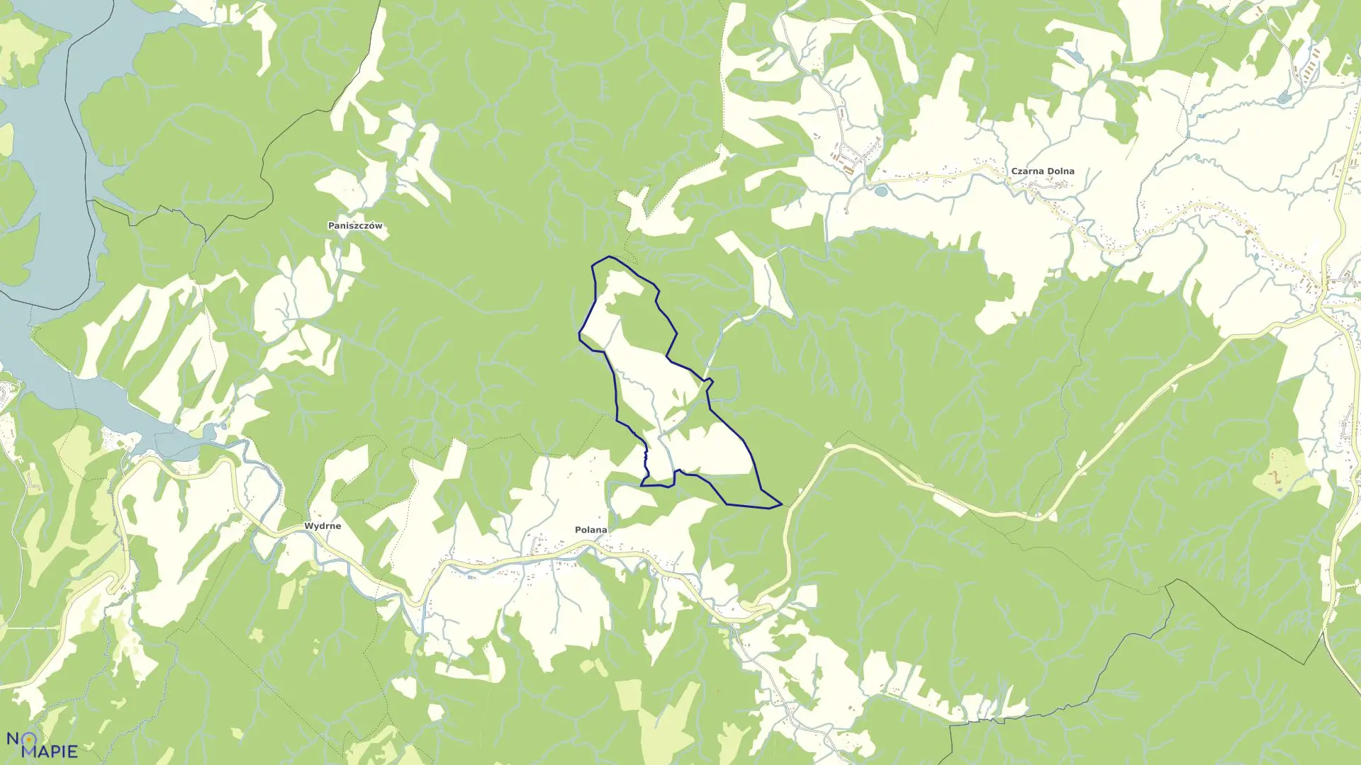 Mapa obrębu Rosolin w gminie Czarna